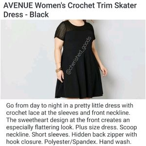 Plus Size Crochet Trim Skater Dress